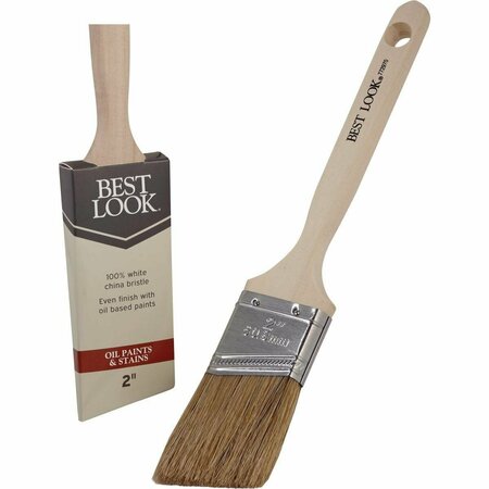 BEST LOOK 2 In. Angle White Natural China Bristle Paint Brush 772970